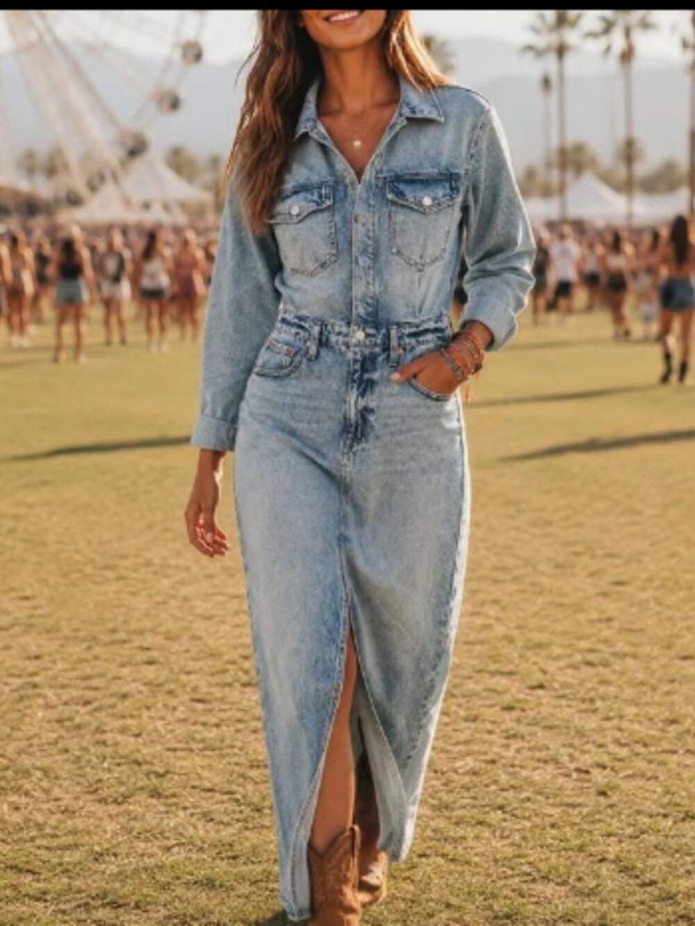 LEVIS WESTERN DENIM JEAN DRESS MIDI NWT $120 27 4/6